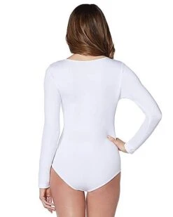 Long Sleeve White Bodysuit -Online Halloween Decoration 01263854 b