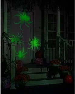 Whirl-A-Motion LED Green Spiders Projection Spot Light -Online Halloween Decoration 01306455 c