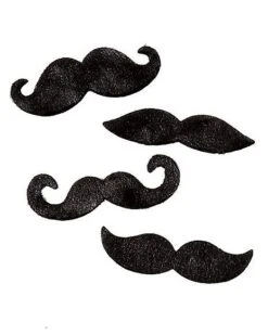 Black Adhesive Mustache 4 Pack