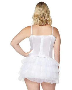 Front Lace-Up Corset - White -Online Halloween Decoration 01394600 b