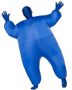Kids Blue Light Up Inflatable Super Skin Suit Costume