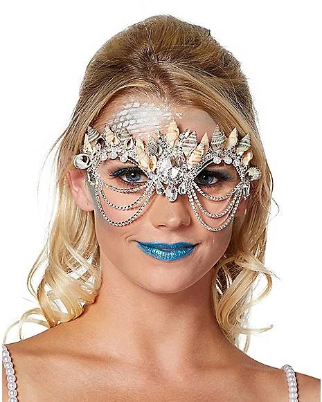 Mermaid Shell Diamond Eye Half Mask 1 Mermaid Shell Diamond Eye Half Mask