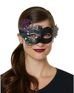 Oil Slick Peacock Eye Half Mask