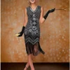 Adult Black Beaded Flapper Dress