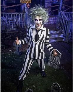 Online Halloween Decoration 11 Adult Beetlejuice Striped Suit