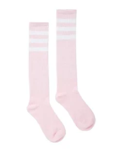 Pink And White Knee High Socks