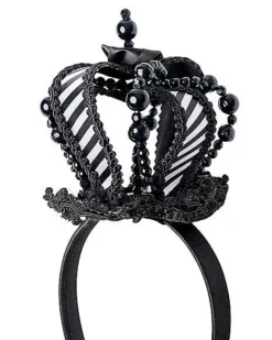 Black And White Mini Queen Crown Headband -Online Halloween Decoration 01503283 c