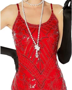Adult Red Sequin Flapper Dress -Online Halloween Decoration 01520725 c