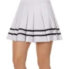 White Striped Pleated Cheerleader Skirt