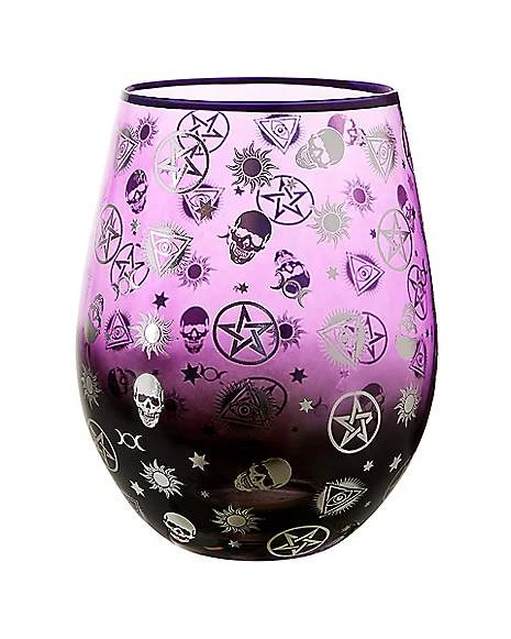 Mystical Arts Symbols Stemless Wine Glass - 20 Oz. 1 Mystical Arts Symbols Stemless Wine Glass - 20 Oz.