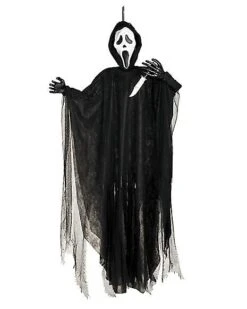 5 Ft Light-Up Ghost Face Hanging Prop - Decorations