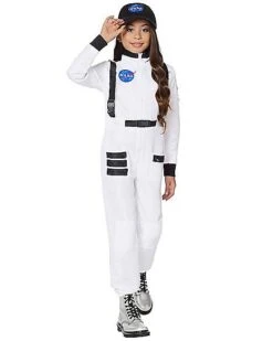 Kids White NASA Jumpsuit Costume