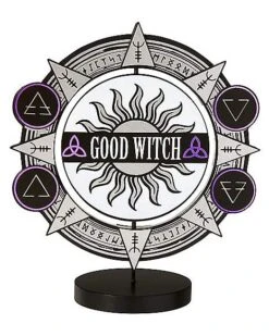 Spinning Bad Witch Good Witch Tabletop Sign