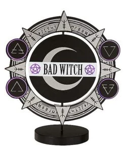 Spinning Bad Witch Good Witch Tabletop Sign -Online Halloween Decoration 01564756 c