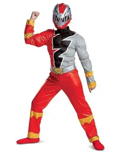 Kids Red Ranger Muscle Costume - Power Rangers Dino Fury