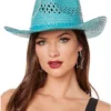 Blue Straw Cowboy Hat