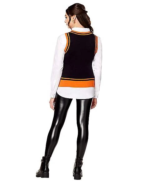 Adult Jack-O'-Lantern Sweater Vest 2 Adult Jack-O'-Lantern Sweater Vest - Image 2