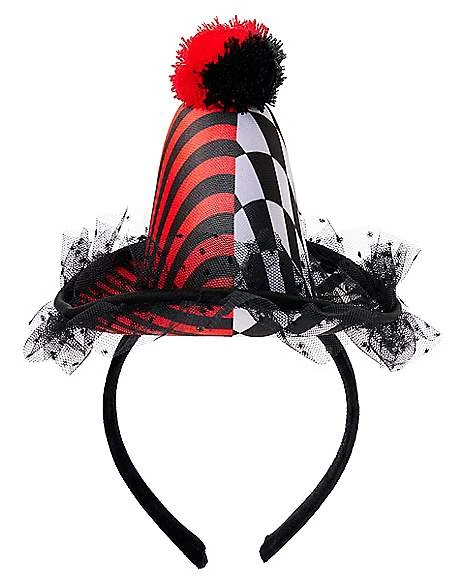 Scary Clown Mini Hat Headband 2 Scary Clown Mini Hat Headband - Image 2