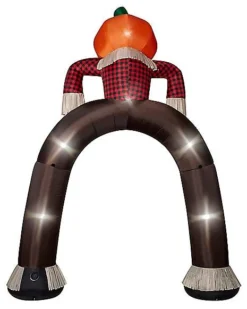 12 Ft Light-Up Pumpkin Scarecrow Inflatable Archway -Online Halloween Decoration 01602218 c
