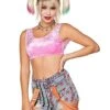 Velour Harley Quinn Crop Top - Birds Of Prey