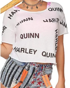 Distressed Harley Quinn T Shirt - Birds Of Prey -Online Halloween Decoration 07563232 c